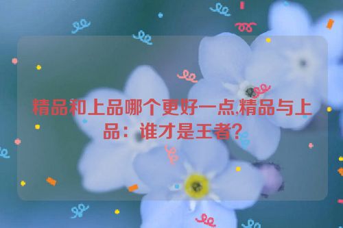 精品和上品哪个更好一点,精品与上品：谁才是王者？