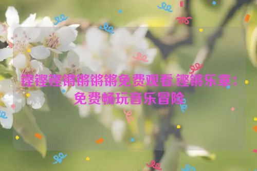 铿铿铿锵锵锵锵免费观看,铿锵乐章：免费畅玩音乐冒险