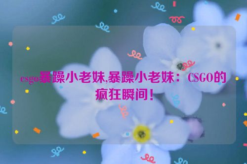 csgo暴躁小老妹,暴躁小老妹：CSGO的疯狂瞬间！