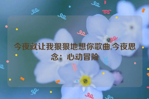 今夜就让我狠狠地想你歌曲,今夜思念：心动冒险