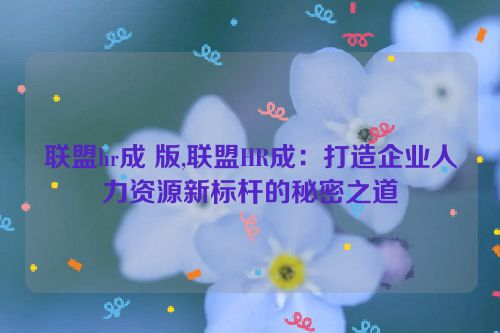 联盟hr成 版,联盟HR成：打造企业人力资源新标杆的秘密之道