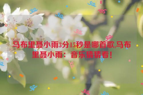 马布里聂小雨3分15秒是哪首歌,马布里聂小雨：音乐猜猜看！