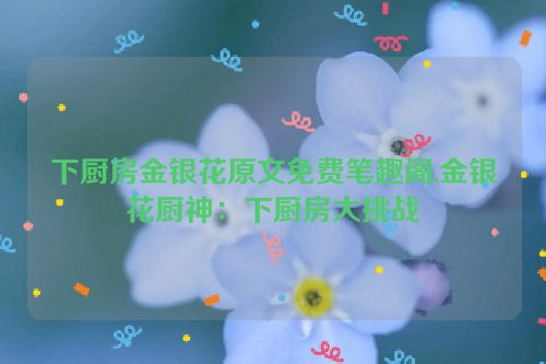 下厨房金银花原文免费笔趣阁,金银花厨神：下厨房大挑战