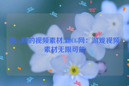 新cg网的视频素材,新CG网：游戏视频素材无限可能