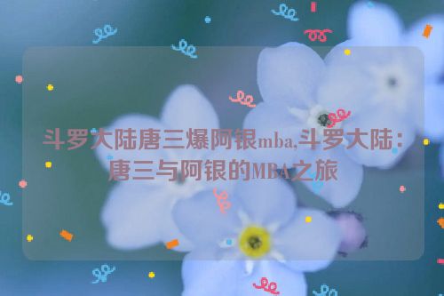 斗罗大陆唐三爆阿银mba,斗罗大陆：唐三与阿银的MBA之旅