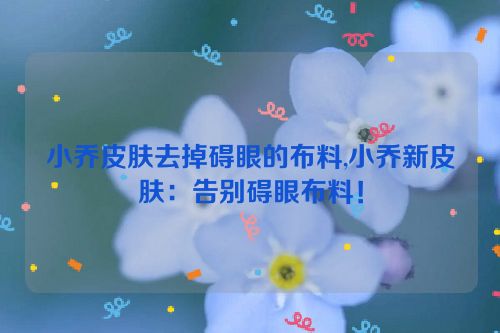 小乔皮肤去掉碍眼的布料,小乔新皮肤：告别碍眼布料！