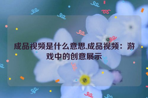 成品视频是什么意思,成品视频：游戏中的创意展示