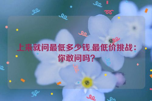 上来就问最低多少钱,最低价挑战：你敢问吗？