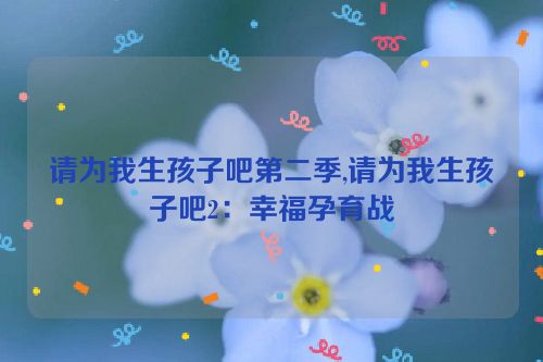 请为我生孩子吧第二季,请为我生孩子吧2：幸福孕育战